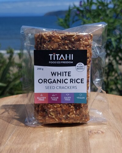 White Organic Rice Seed Crackers